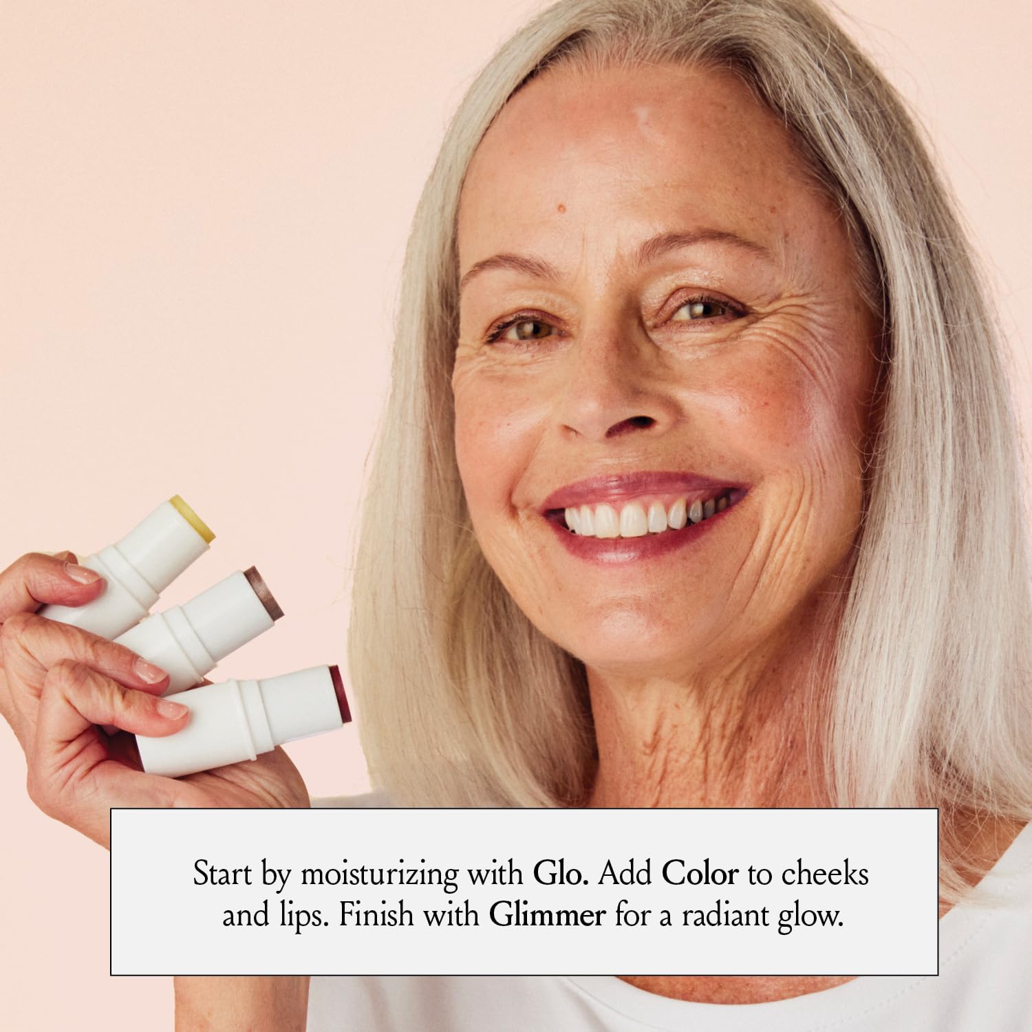 Boomstick Glimmer Highlighter on cheekbones delivers natural, soft radiance.