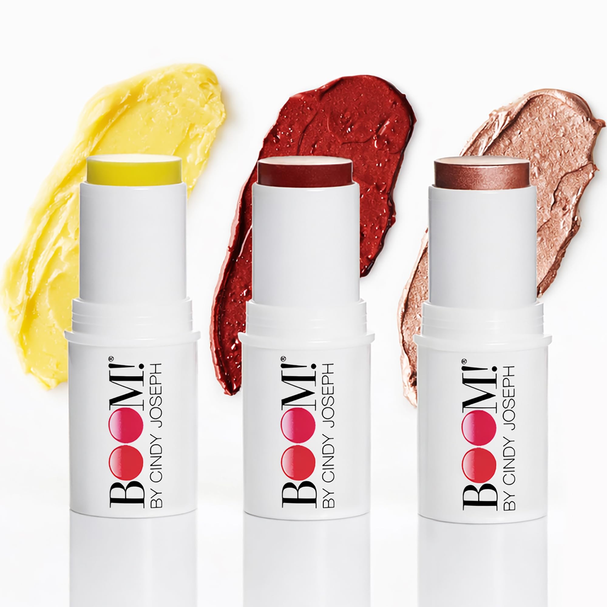 Boomstick Trio Color 3-Pack Berry Blush on cheeks for a natural, buildable glow.