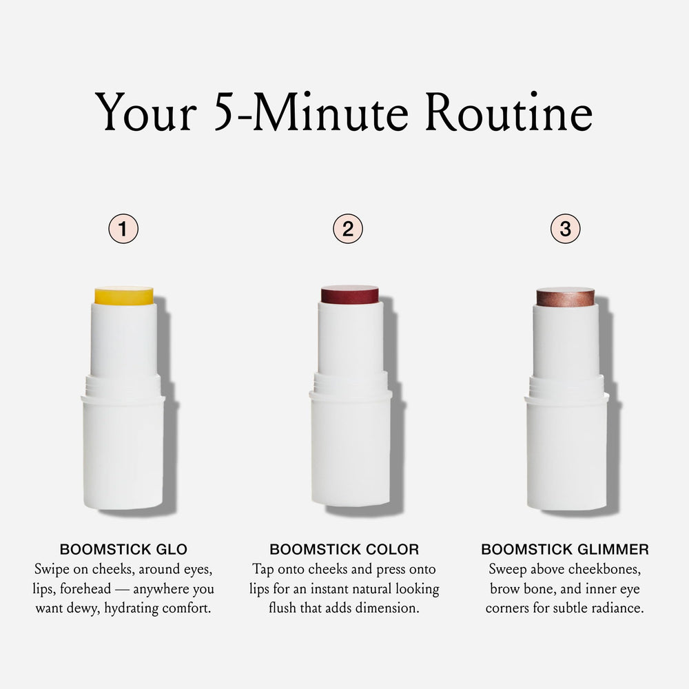 Boomstick Trio Color 3-Pack Glimmer Highlighter adds subtle radiance to high points.