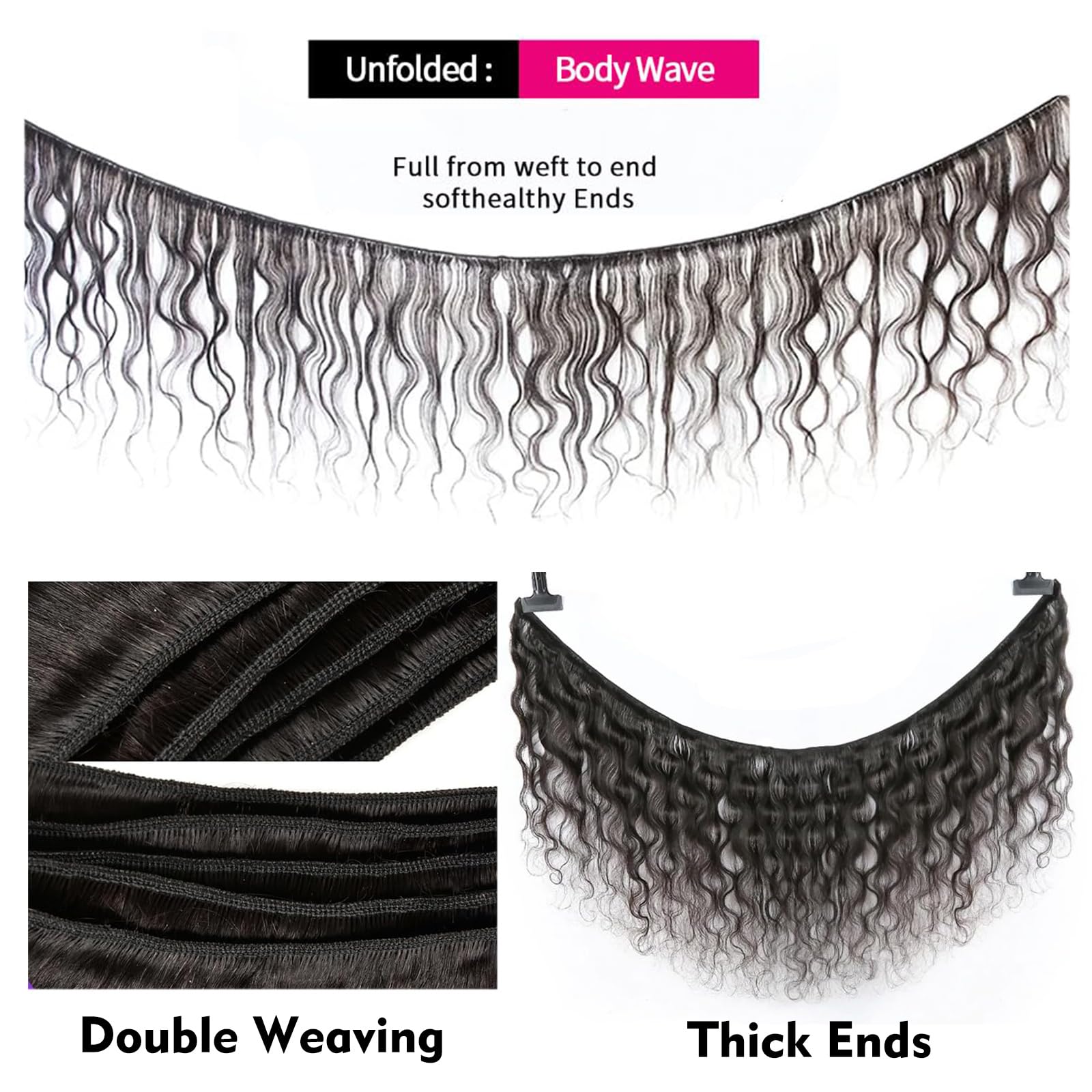 Boopwine bundles double machine weft for durable, tangle-free sew-in performance