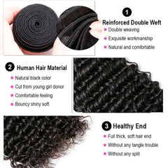 Boopwine Deep Wave bundles 18-inch natural black for dramatic, natural movement.