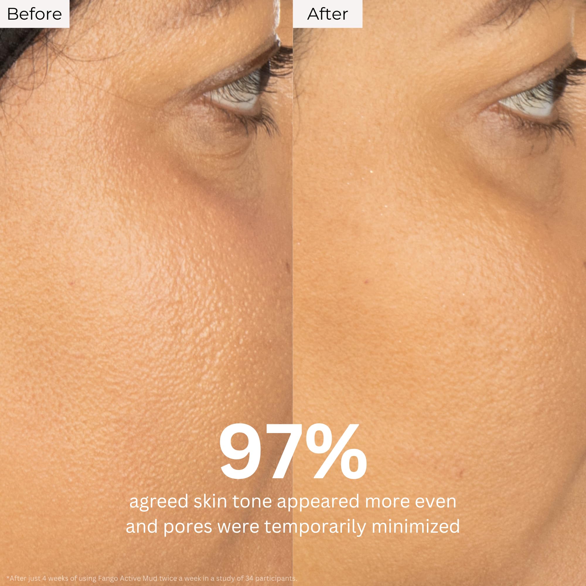 Borghese Fango Active Mud Mask texture spread demonstrates gentle exfoliation and smooth skin