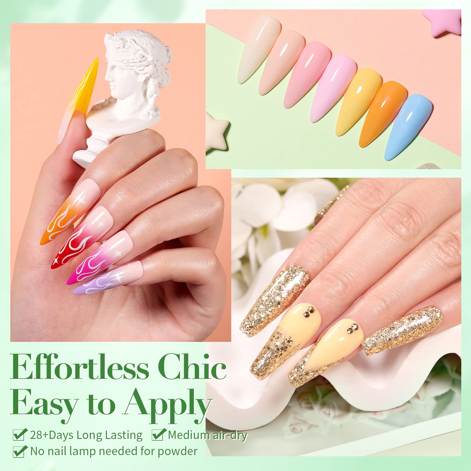 3D nail art capabilities with Born Pretty acrylic powders.