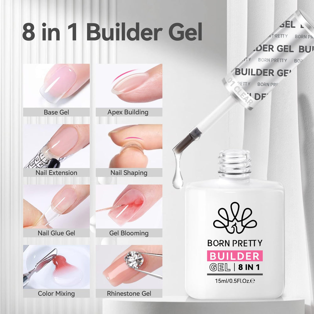 Born Pretty apex builder nail gel adds strength and natural structure.