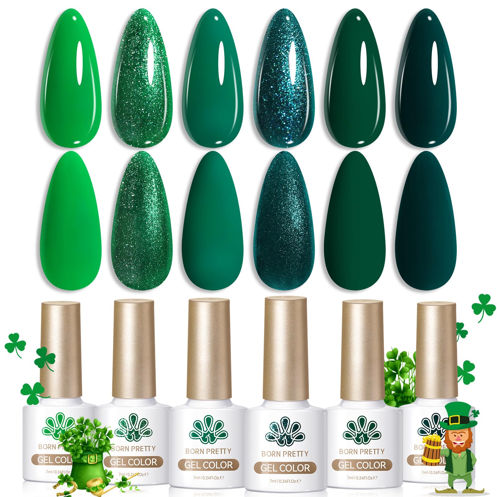 Born Pretty avocado green gel nail polish for a smooth salon‑like finish at home