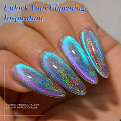 Born Pretty blue purple cat-eye gel with color-shift under angles.