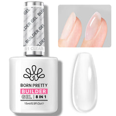 Born Pretty builder gel 8-in-1 bottle with built-in brush for smooth application.