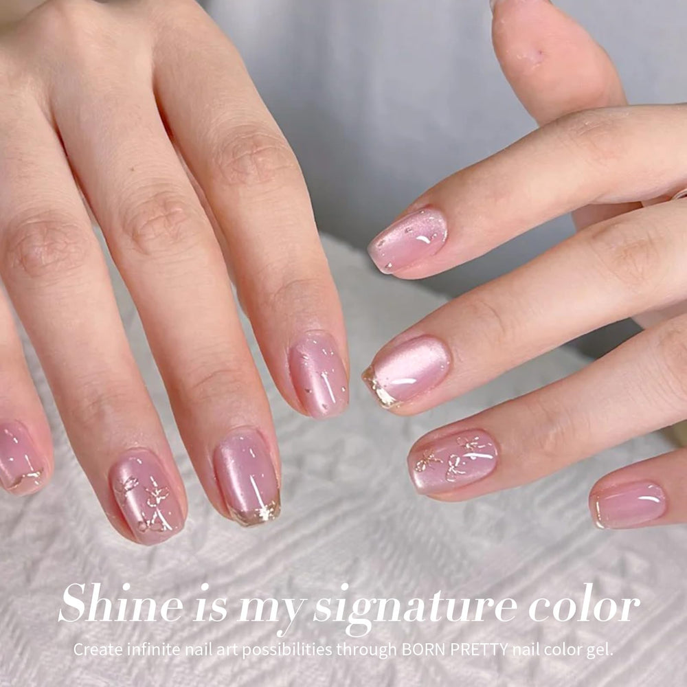 Born Pretty Cat Eye Gel Rosado, look elegante con brillo suave