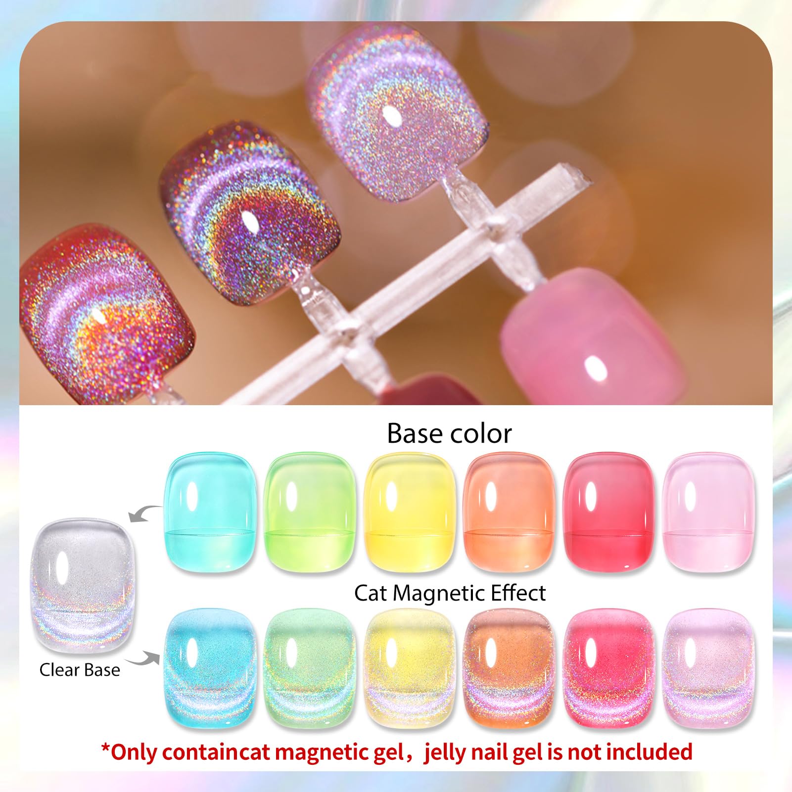 Born Pretty Cat Gel Magnético luce colores neutros para bases y acabados.