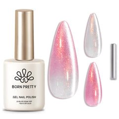 Born Pretty Cat Magnetic Eye color changing rosa con purpurina plateada para uñas