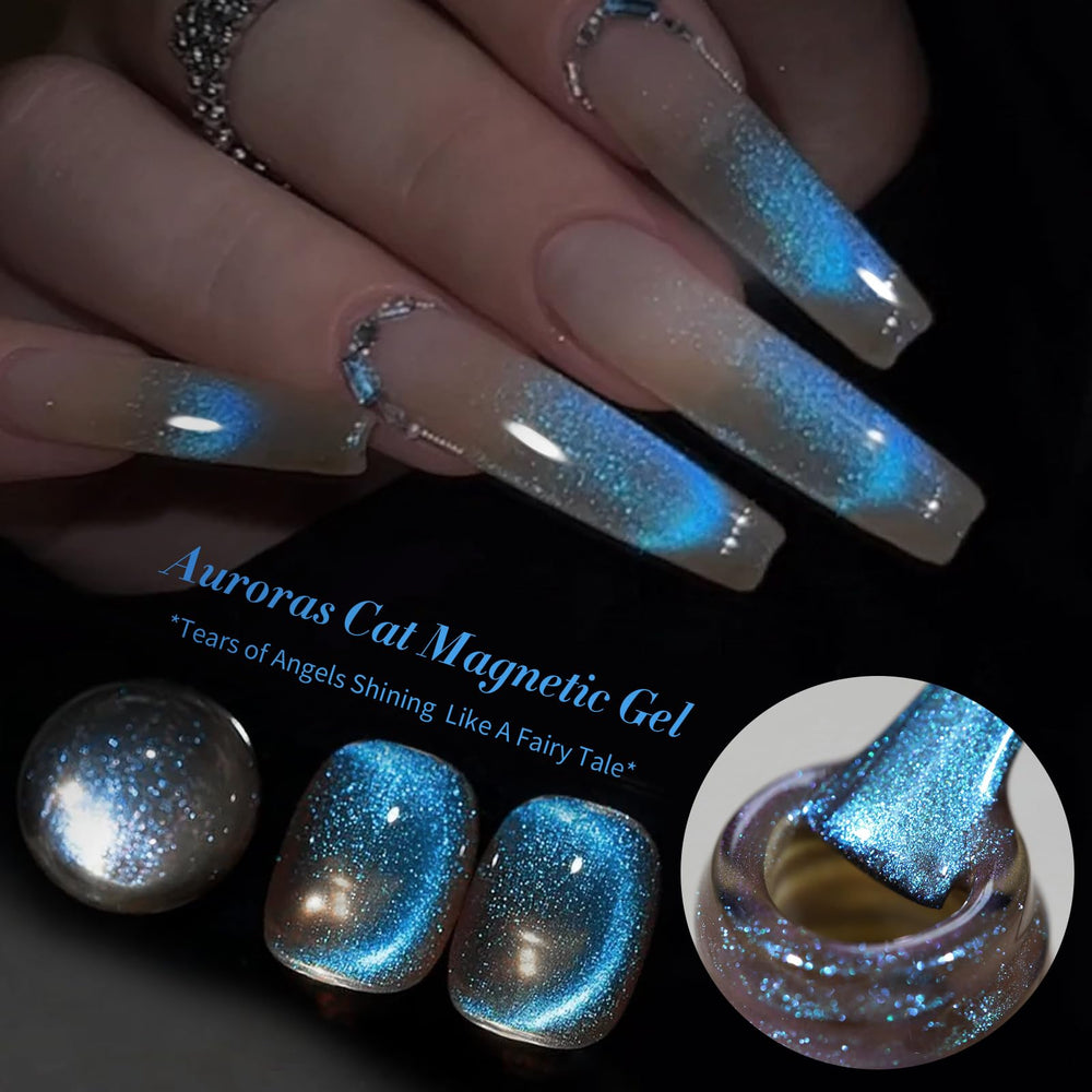 Born Pretty Cat Magnetic Eye Gel curado con lámpara UV para acabado profesional.