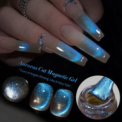 Born Pretty Cat Magnetic Eye Gel curado con lámpara UV para acabado profesional.