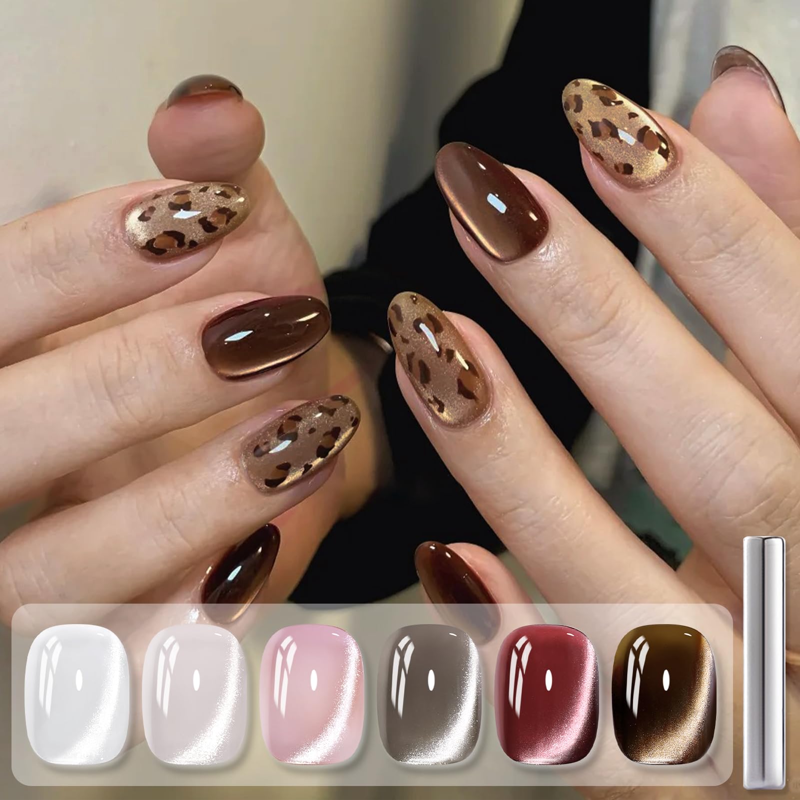DIY nail art idea image featuring Born Pretty Cat Magnetic Eye Gel Nail Polish effects