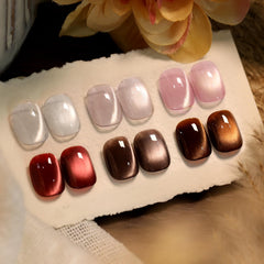 Born Pretty Cat Magnetic Eye Gel Nail Polish rose swatch showing shifting cat-eye shimmer for elegant nails