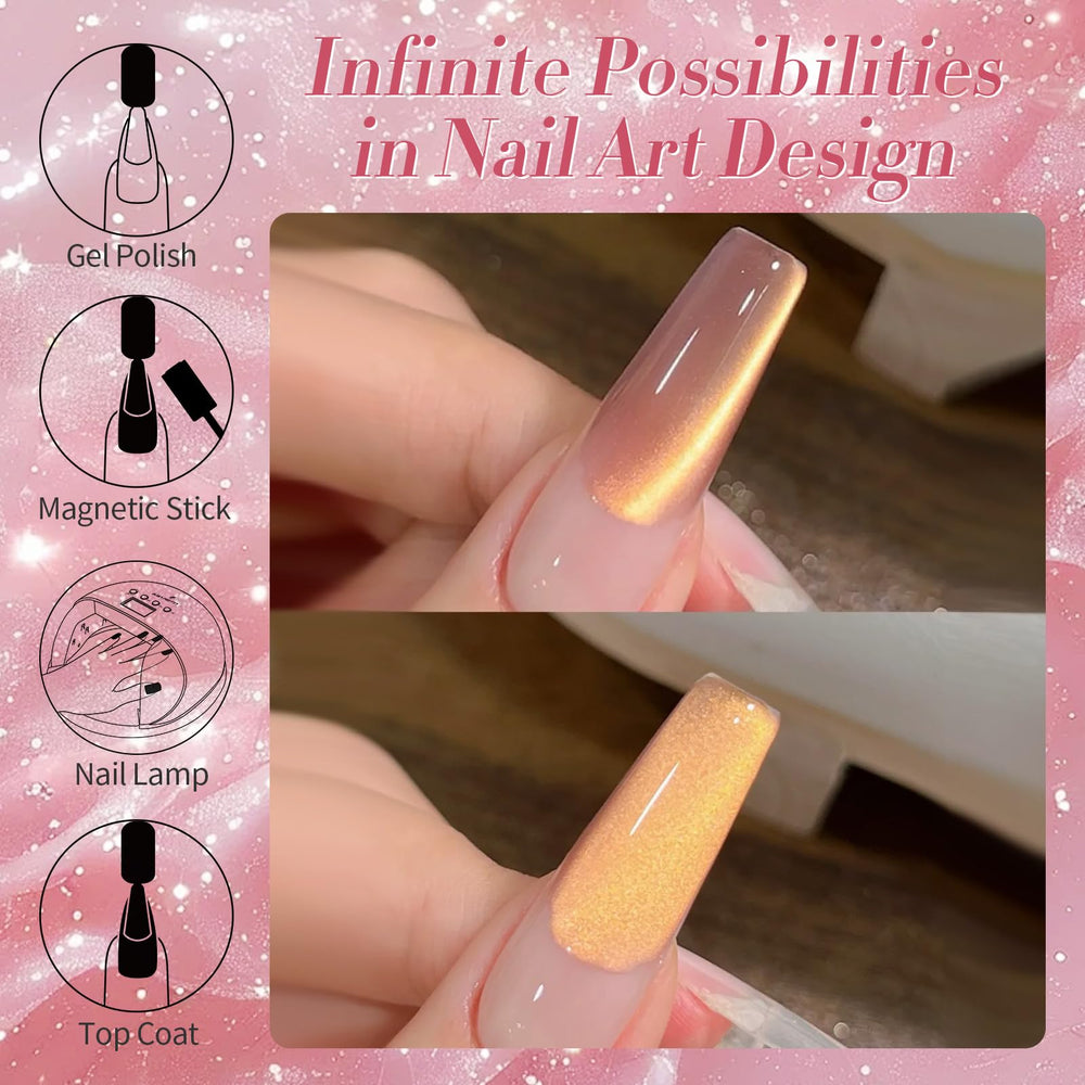 Born Pretty Cat Magnetic Eye Gel Polish requires base and top coats for best results