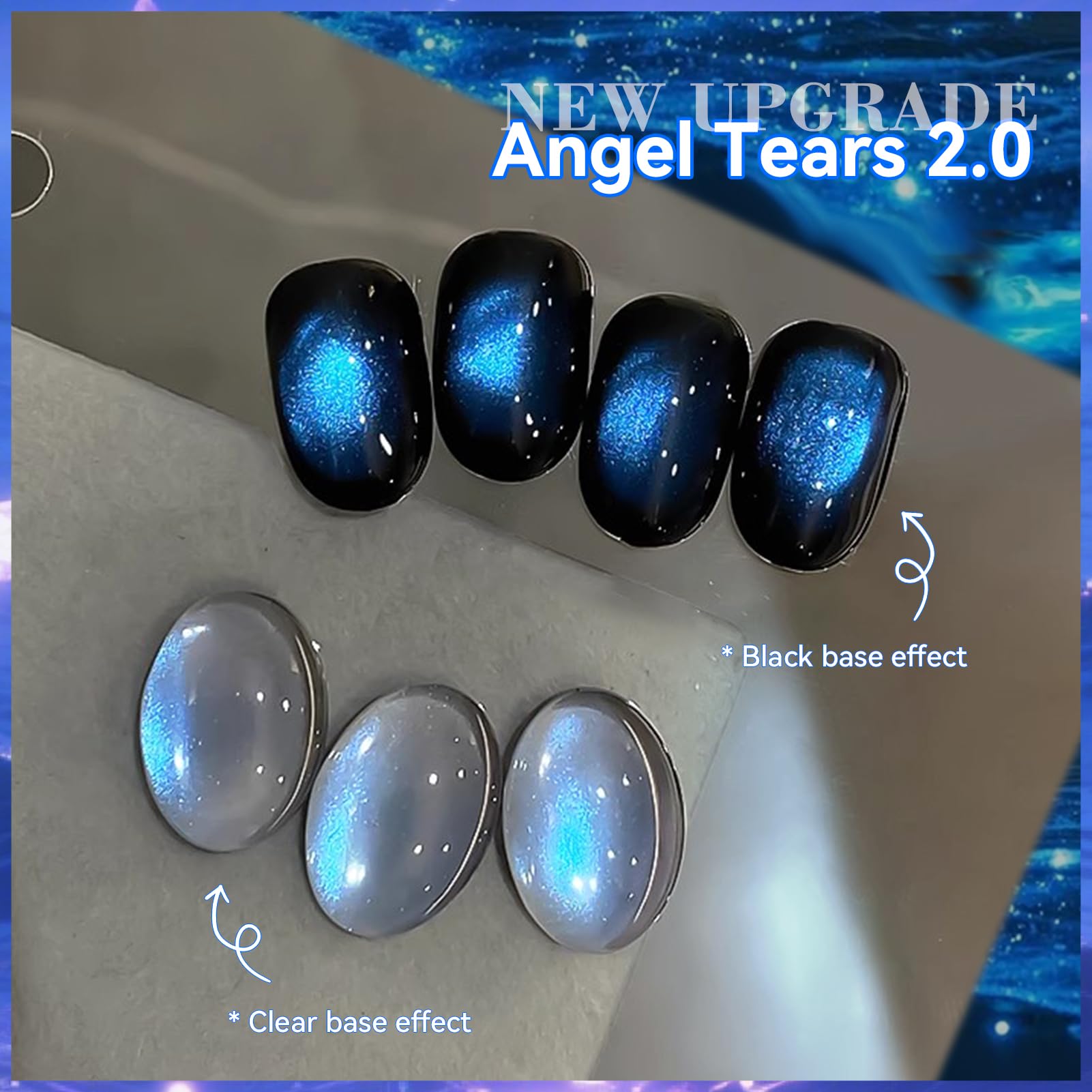 Born Pretty Cat Magnetic Eye magnet illustrates pattern options for nails.