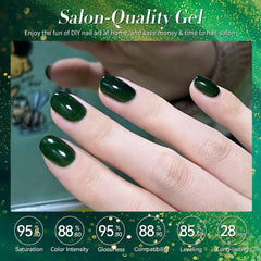 Born Pretty dark forest green gel nail polish delivers dramatic depth for statement nails