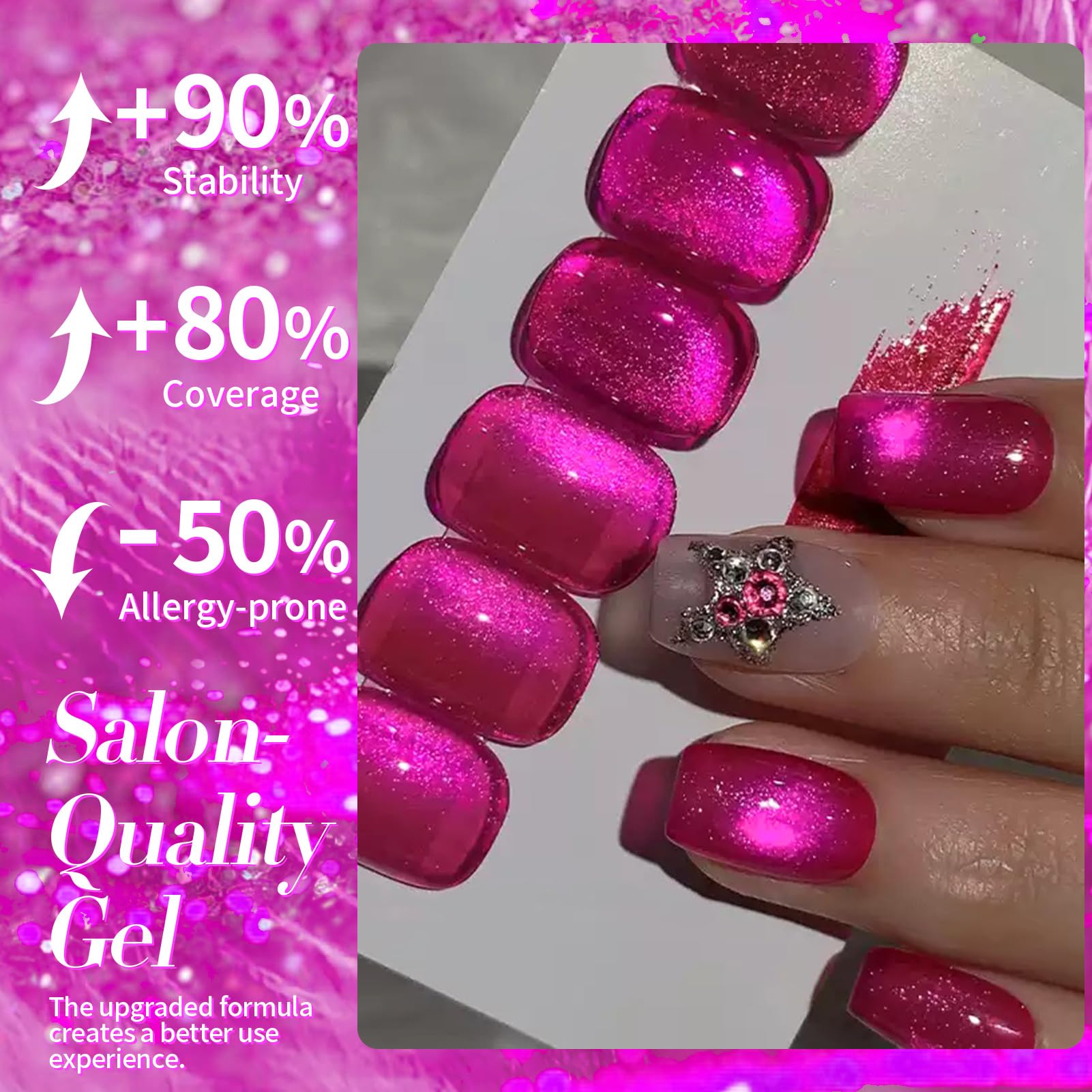 Born Pretty Cat Magnetic Eye Gel Nail Polish, requiere base y capa final para adherencia óptima