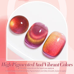 Born Pretty es esmalte gel ojo de gato magnético, Fuego Oro, brillo intenso.