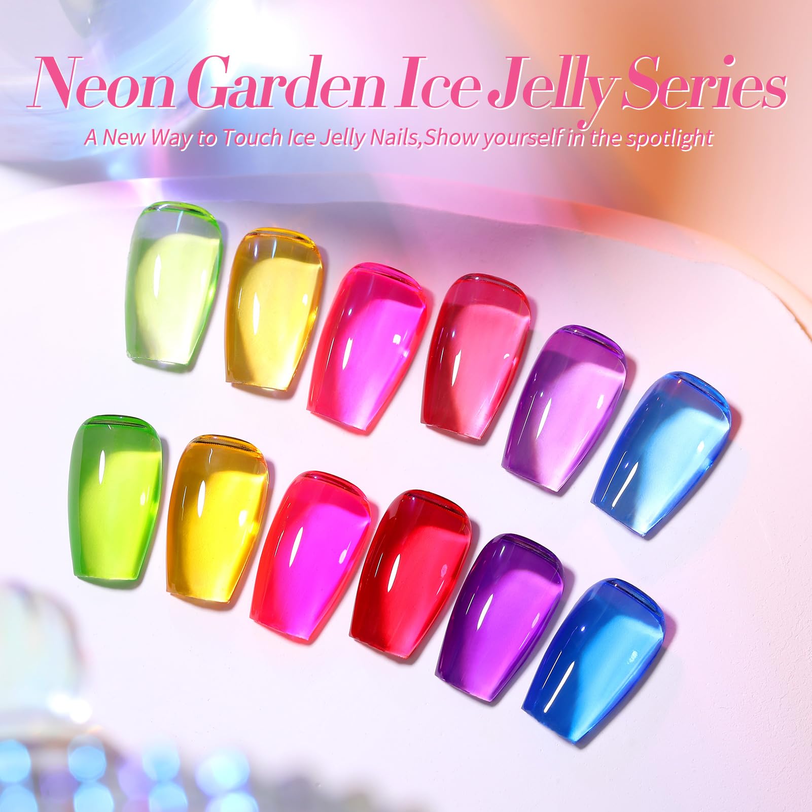 Born Pretty esmalte gel jelly rojo neón, color vivo y duradero en uñas