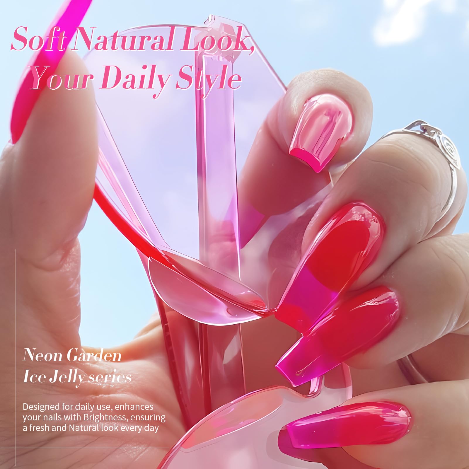 Born Pretty esmalte gel jelly verde neón, look vibrante para verano