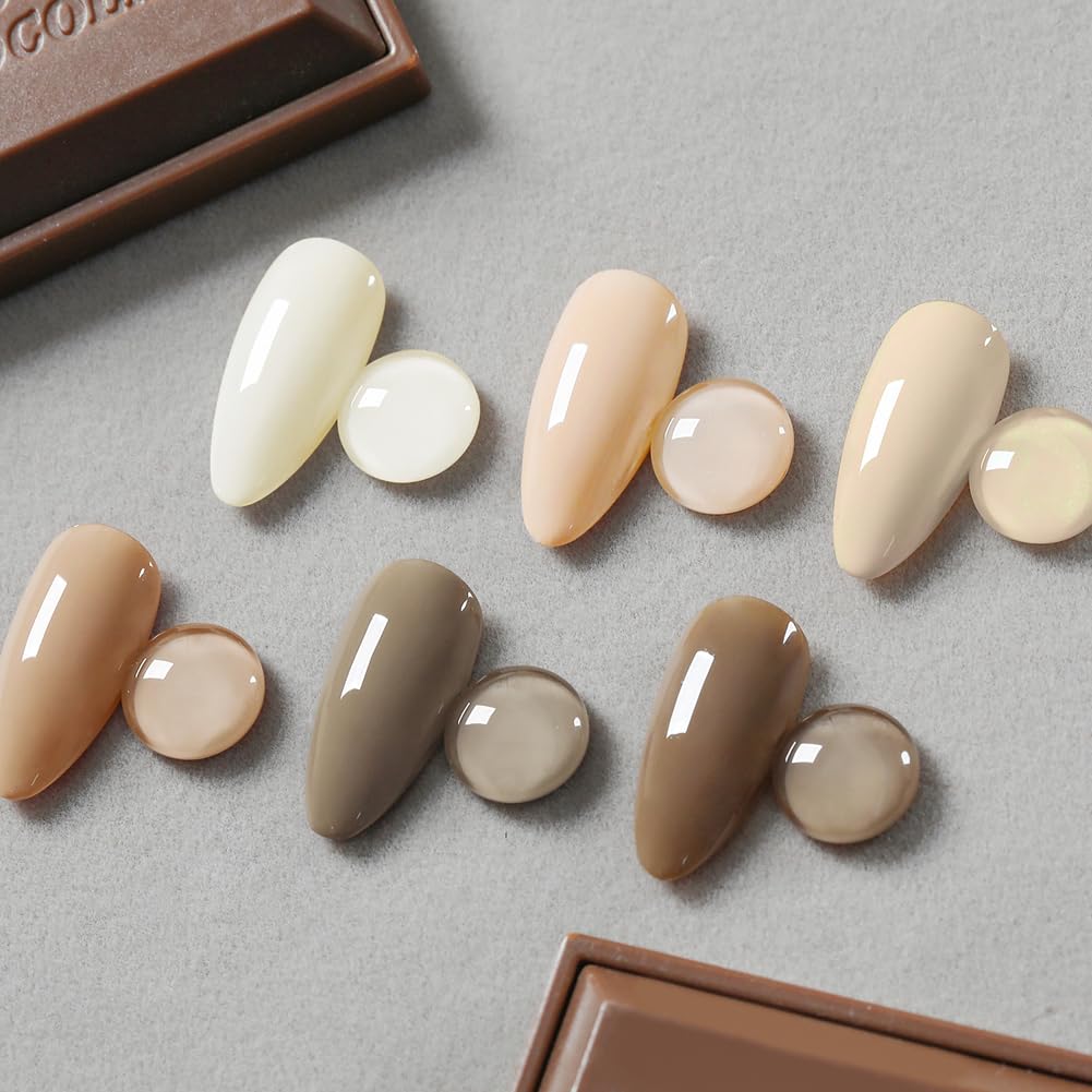 Born Pretty gel nude blanco-nude, acabado limpio para uñas neutras