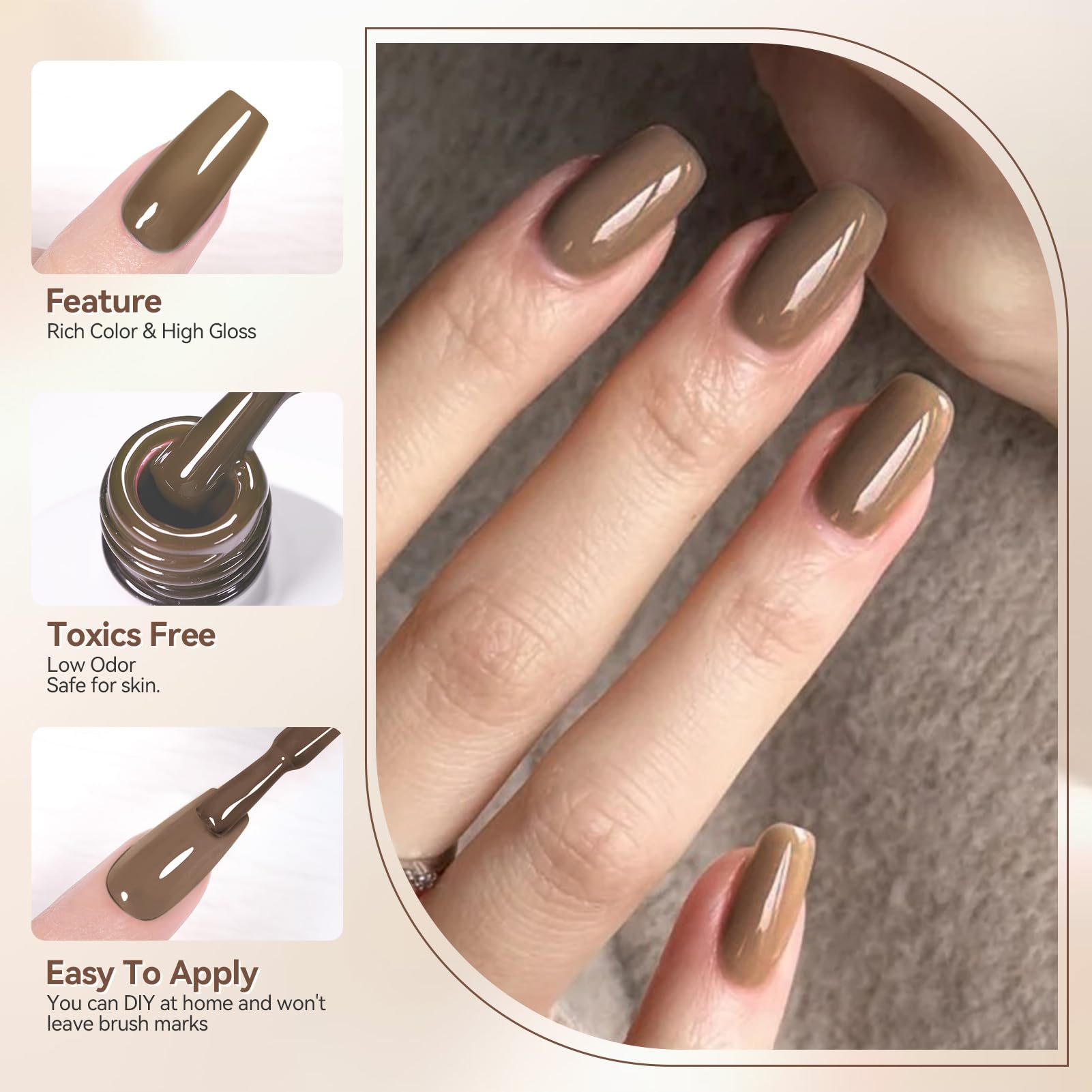 Born Pretty gel nude chocolate oscuro, añade profundidad y sofisticación