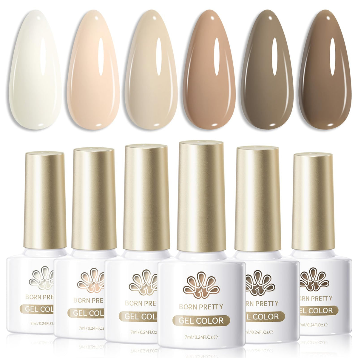 Born Pretty gel nude crema, tono suave para looks diarios y sutiles