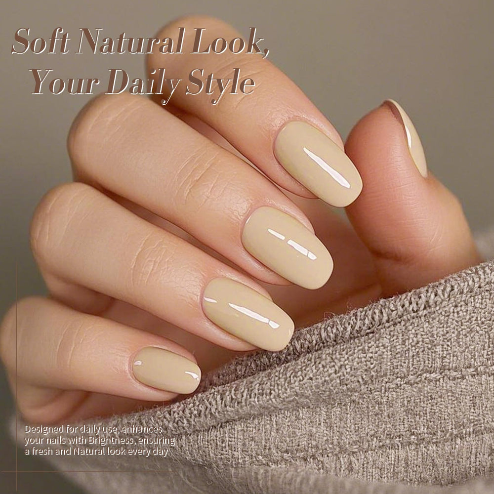 Born Pretty gel nude marrón neutro, apariencia natural con brillo suave