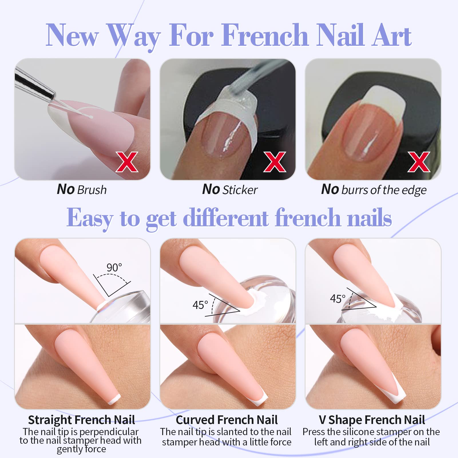 Born Pretty French manicure setup supports smooth tips and minimal smudges.