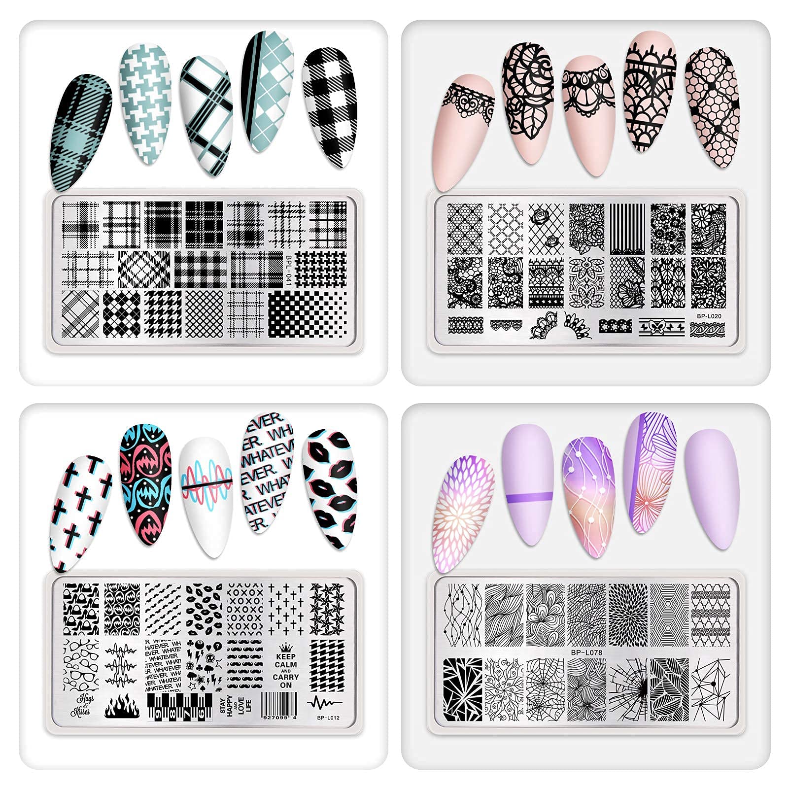 Born Pretty full-nail design plate for bold manicures.