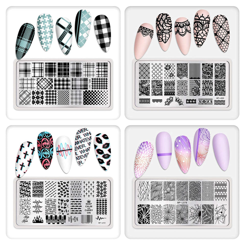 Born Pretty full-nail design plate for bold manicures.