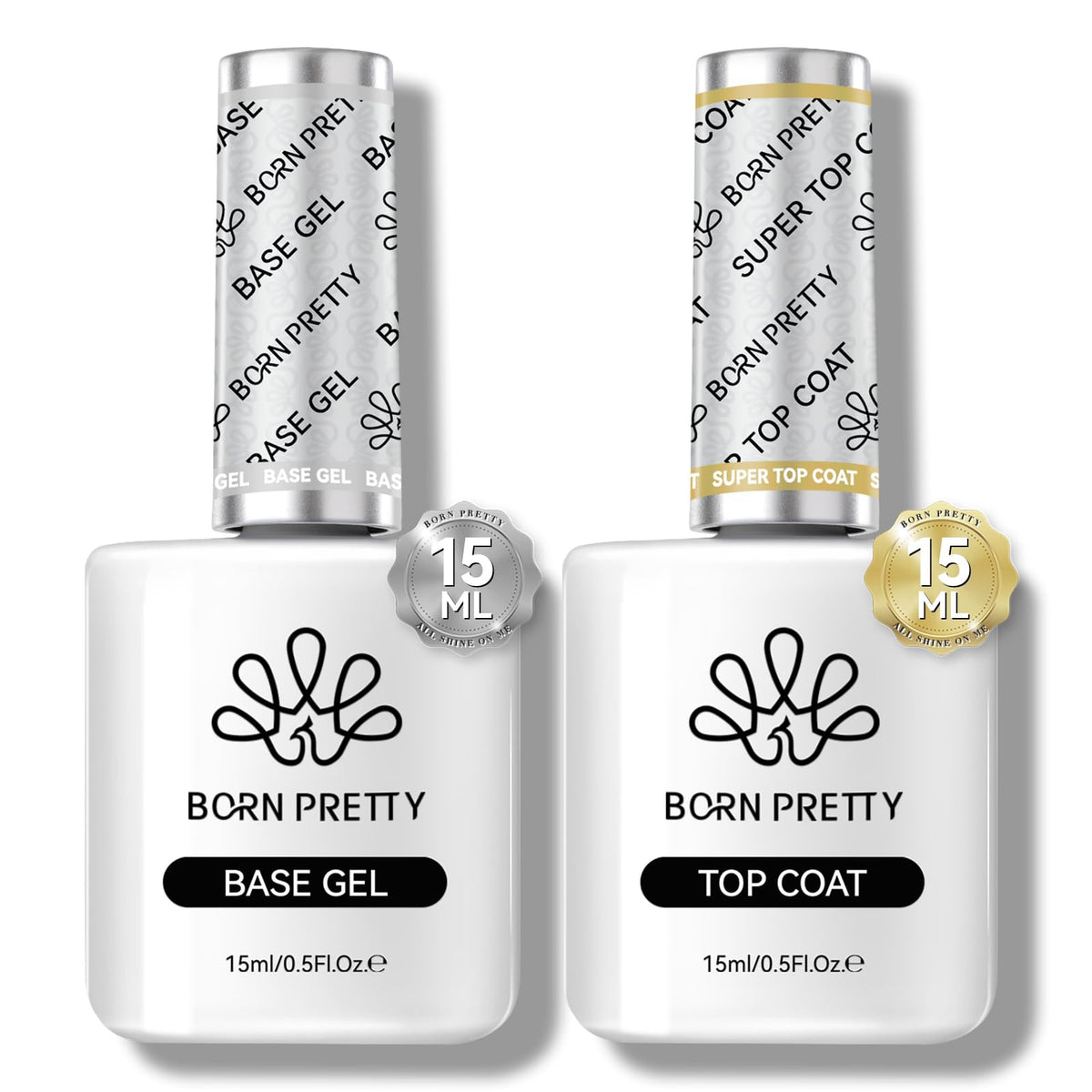 Born Pretty gel base de 15 ml en envase, mejora adherencia para manicura duradera.