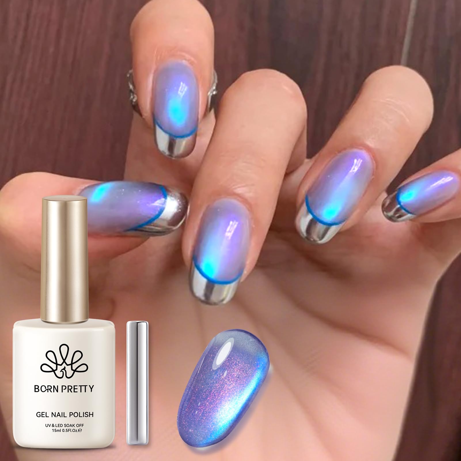 Born Pretty gel imán gato: patrón único para diseños de uñas llamativos.