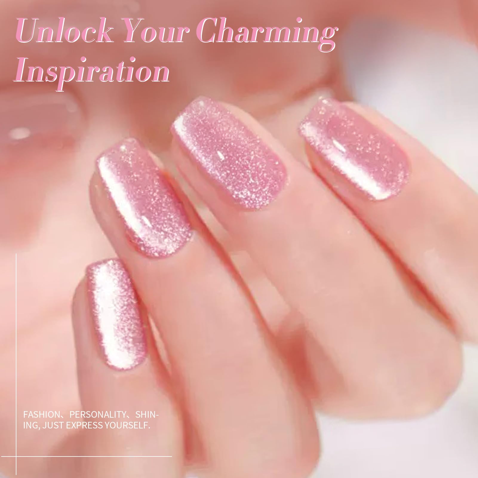 Born Pretty Gel Nail Polish Holographic Shimmer on Nails displays dynamic light reflection.