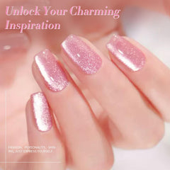 Born Pretty Gel Nail Polish Holographic Shimmer on Nails displays dynamic light reflection.