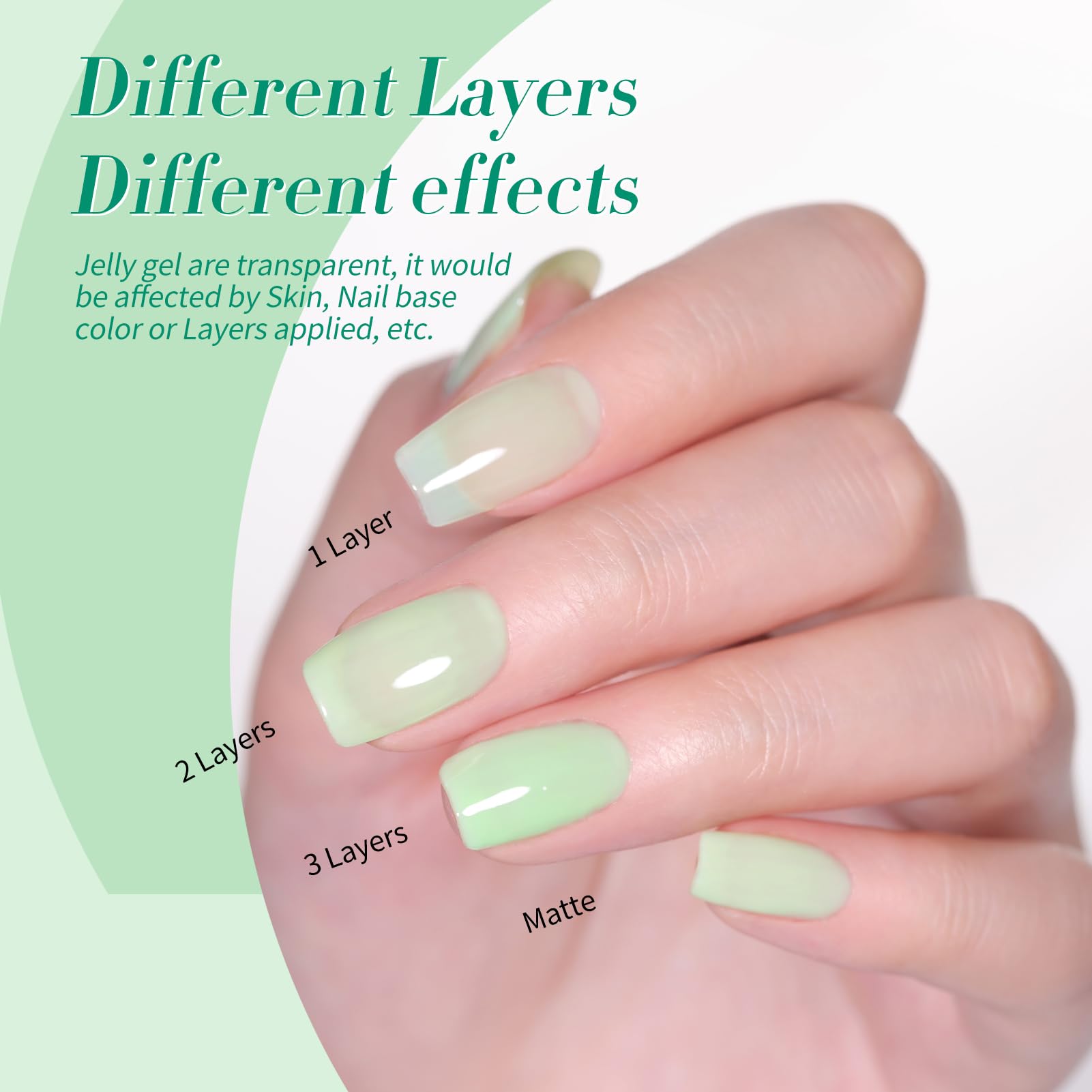 Born Pretty Gel Verde Acabado suave y duradero tras curado LED