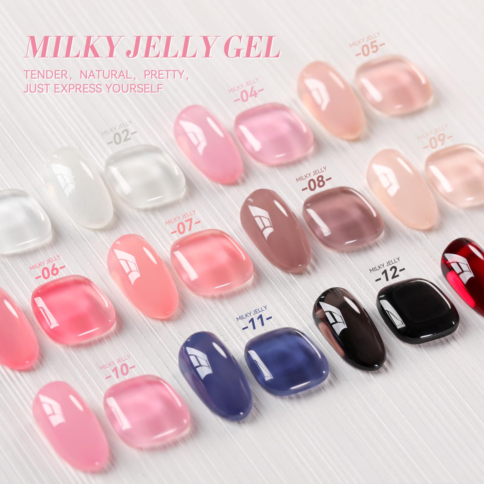 Born Pretty jelly burgundy gel with top coat delivers brilliant shine.