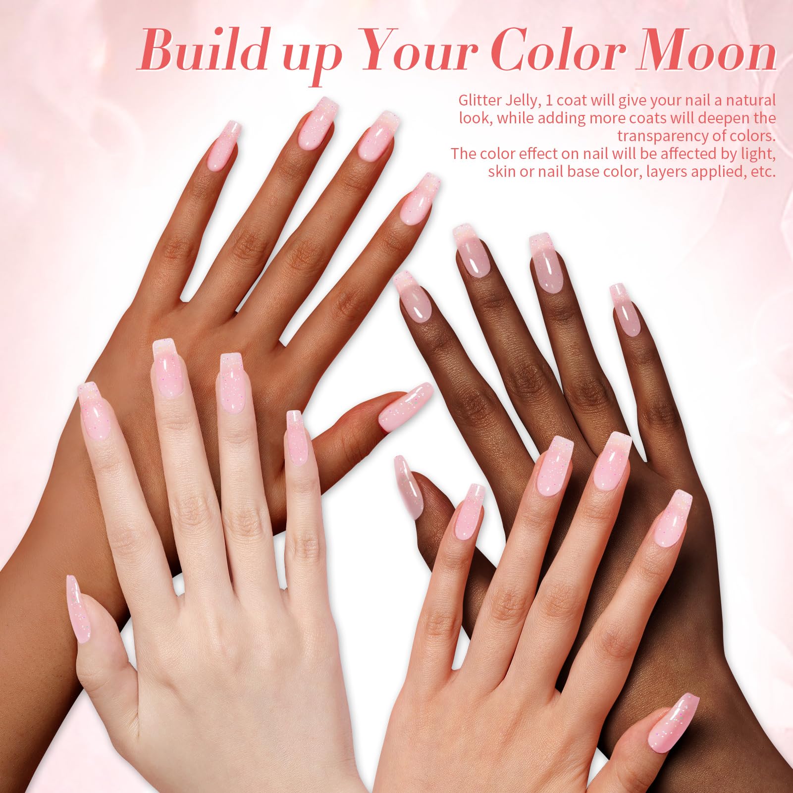 Born Pretty jelly gel nail polish base and top coat support durable, glossy finish.
