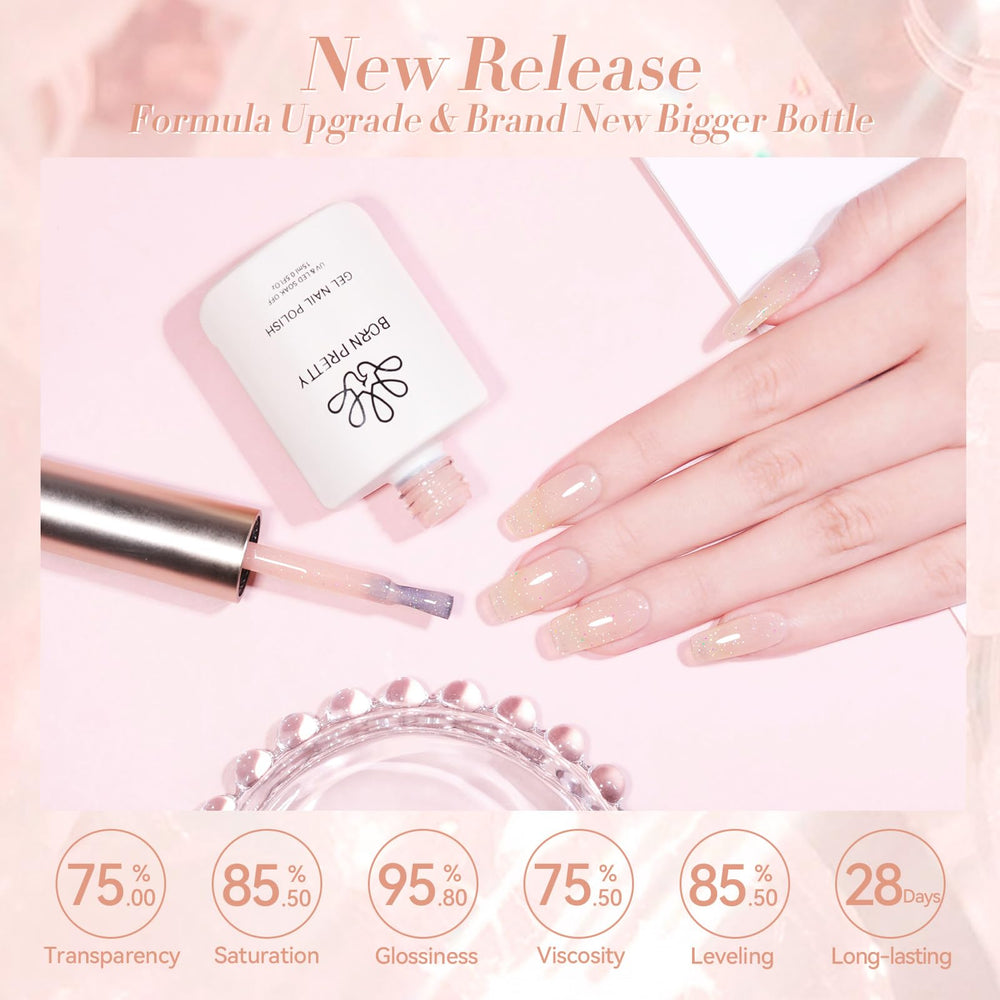 Born Pretty Jelly Gel Polish glitter detail for festive nail art