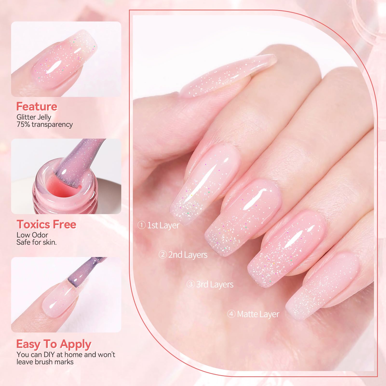 Born Pretty jelly gel nail polish shines for 21+ days with proper prep.