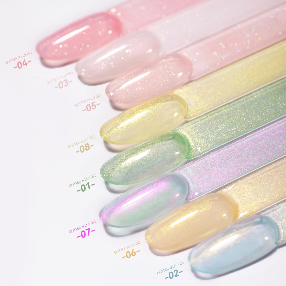 Born Pretty jelly gel nail polish natural translucent pink creates a soft tint.
