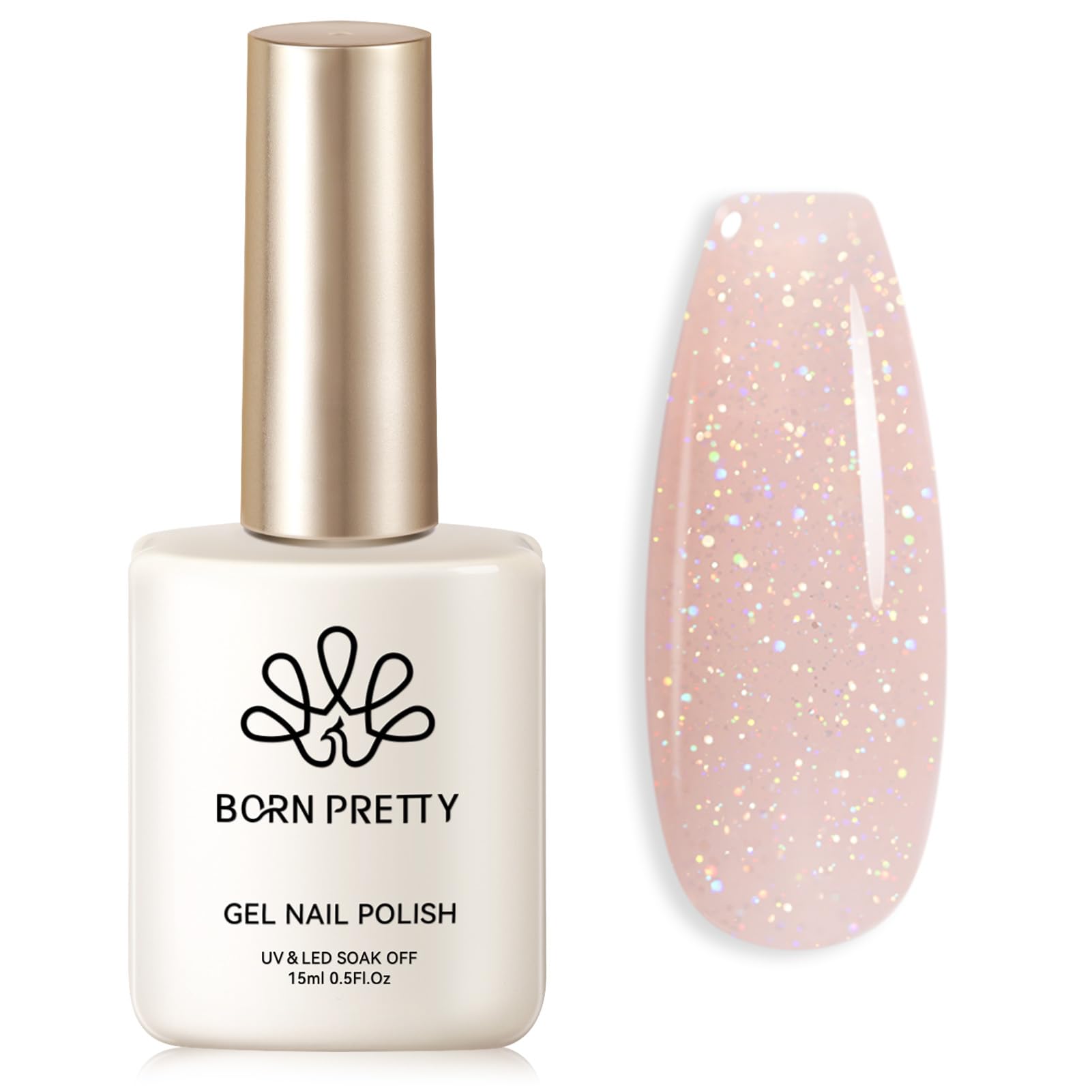 Born Pretty Jelly Gel Polish nude pink bottle front showing translucent-to-opaque transition