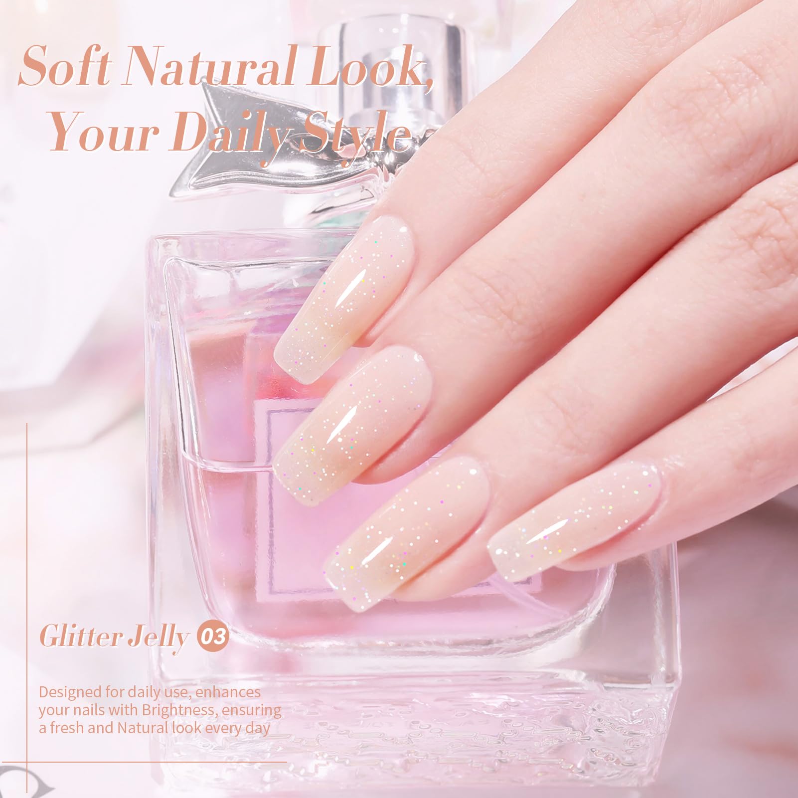 Born Pretty Jelly Gel Polish nude pink swatch board with buildable coverage