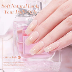 Born Pretty Jelly Gel Polish nude pink swatch board with buildable coverage