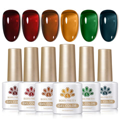 Born Pretty Jelly Gel Nail Polish set, botellas visibles para color duradero en uñas.