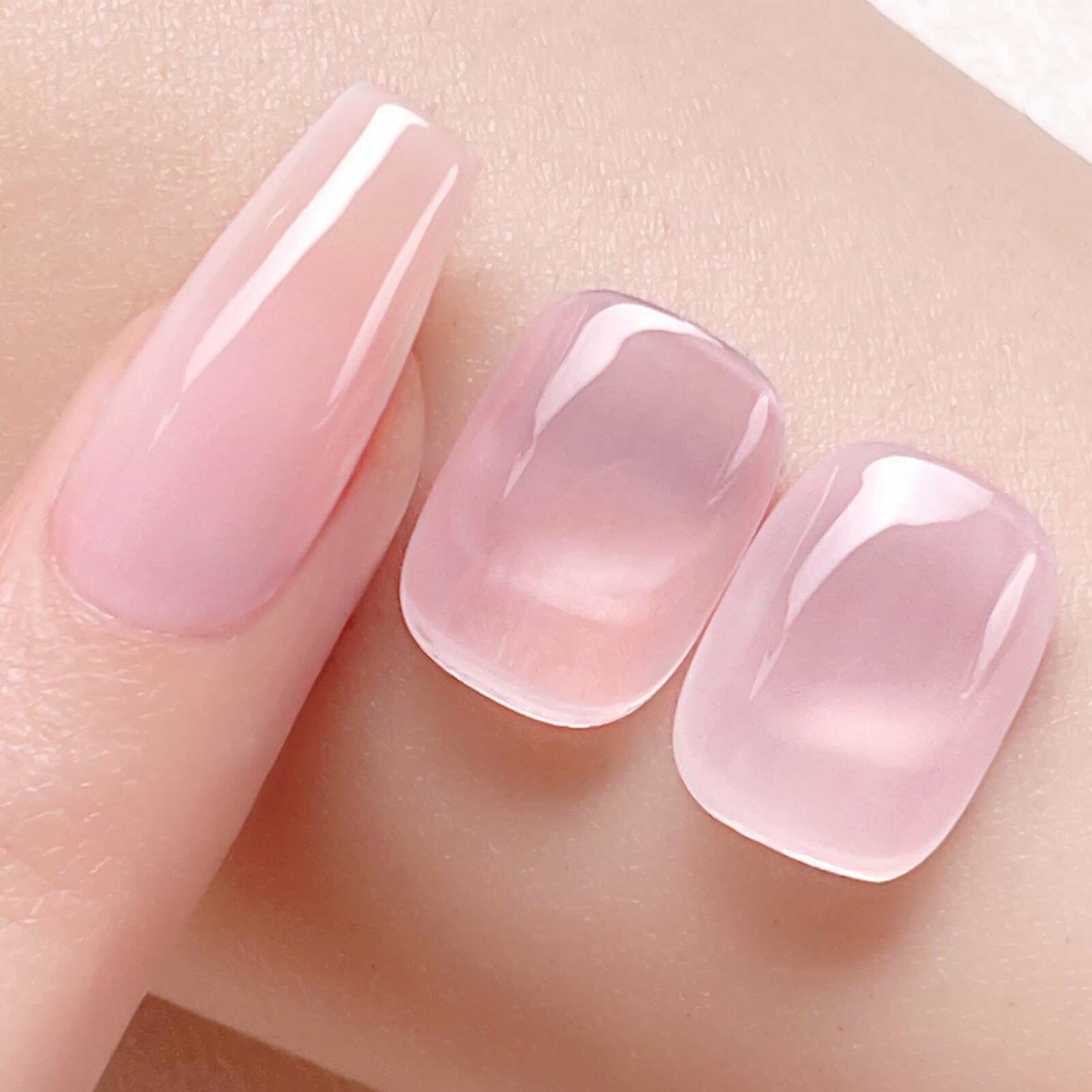 Born Pretty jelly milky pink nail polish for soft, translucent French tips