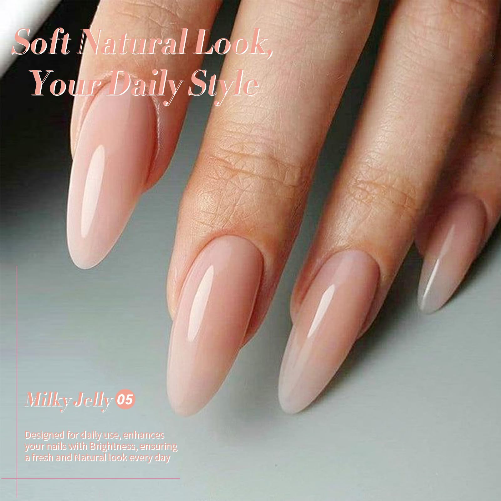 Born Pretty Jelly Nude Gel Polish layered effect enables buildable opacity.
