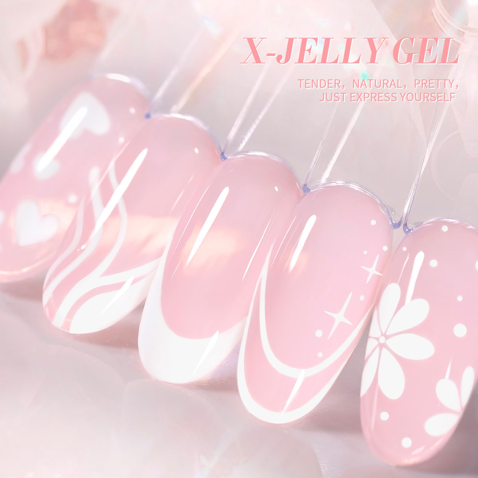 Born Pretty jelly pink gel polish illustrating soak-off removal capability