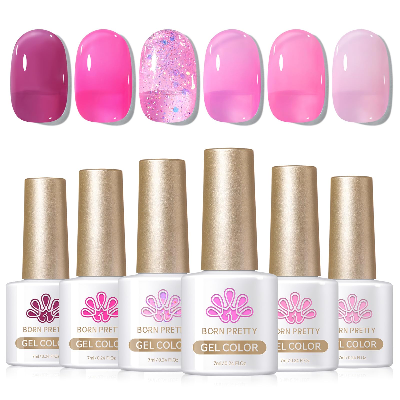Born Pretty Jelly Rosa Leche: aplicación suave y brillo claro en uñas.